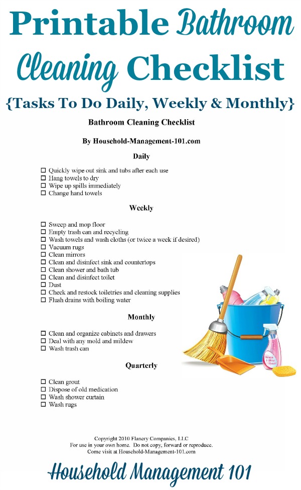 pdf daily bathroom cleaning schedule