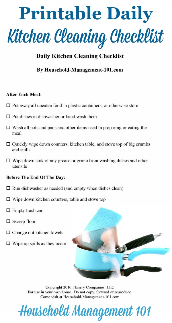 Kitchen Cleaning Tips Checklist 