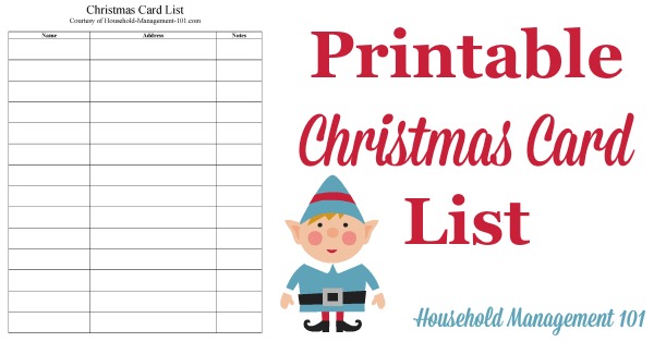 Christmas Card List Printable: Plan Who You ll Send Cards To This Year