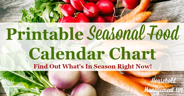 Printable Seasonal Food Calendar Chart: When Produce In Season
